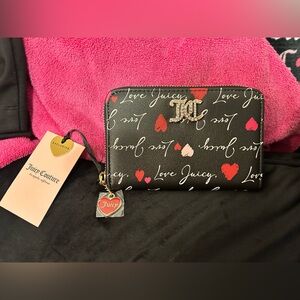 Juicy Couture Black Wallet with Red and White Accents